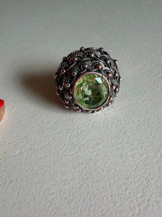 Anillo Plata con Piedra Verde