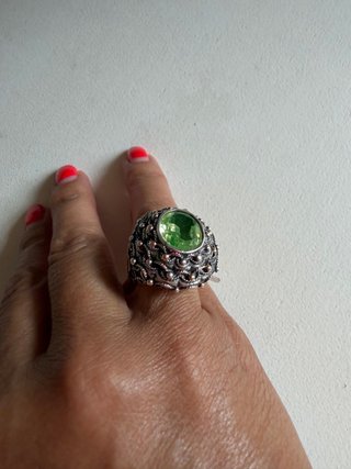 Anillo Plata con Piedra Verde
