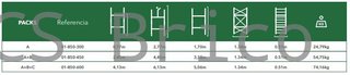 Andamio Modular Aluminio - 6,13 Metros - Pack A+B+C