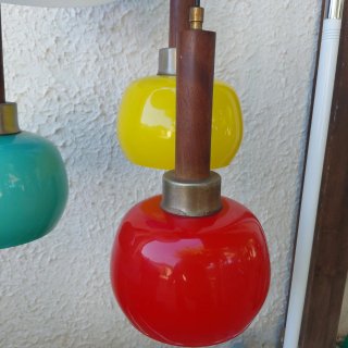 Lampadario vintage anni 60/70 - Vetro, Metallo