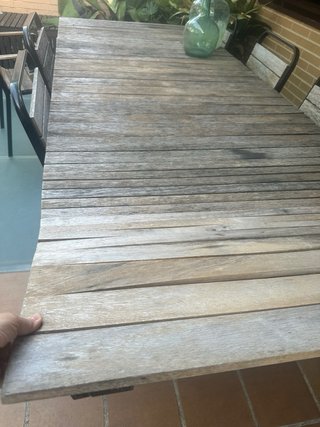 Mesa de jardín de madera con 6 sillas