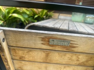 Mesa de jardín de madera con 6 sillas