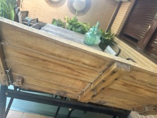 Mesa de jardín de madera con 6 sillas