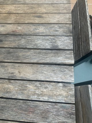 Mesa de jardín de madera con 6 sillas