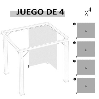 Paredes laterales para cenador gris