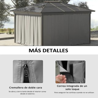 Paredes laterales para cenador gris
