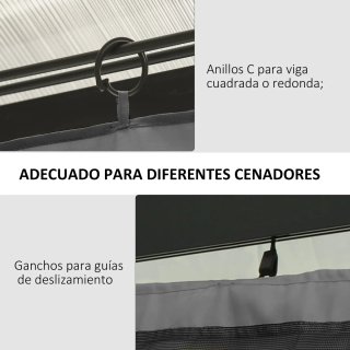 Paredes laterales para cenador gris