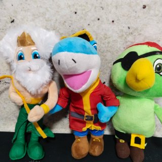 Peluche Tritón, Tiburón y Loro Pirata