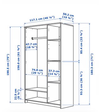 Armario BRIMMES Ikea,blanco de3 puertas con espejo