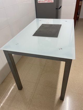 Mesa Comedor Cocina Cristal y Metal