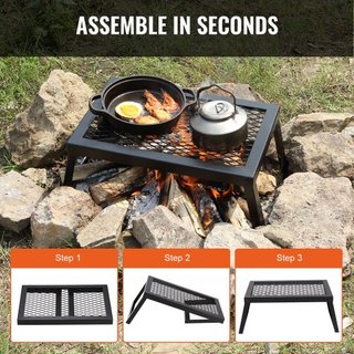 Parrilla de Campamento Plegable Fuego Portátil Acero BBQ Picnic al Aire Libre