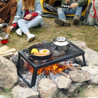 Parrilla de Campamento Plegable Fuego Portátil Acero BBQ Picnic al Aire Libre