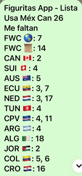Cromos Mundial 2026