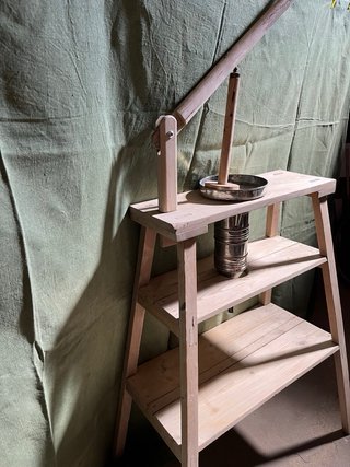 Embutidora antigua de madera