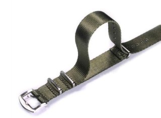 Correa de reloj Hemsut Nylon Verde Militar 22mm