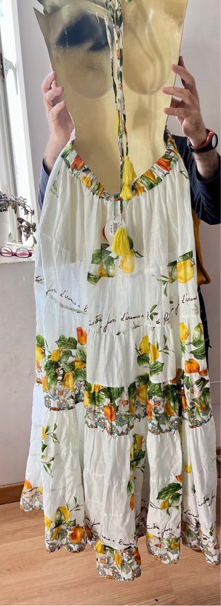 Vestido boho chic estampado frutas