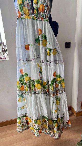 Vestido boho chic estampado frutas
