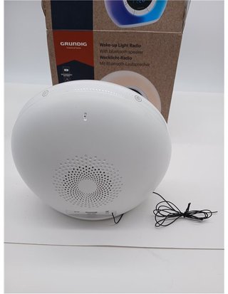 Grundig Despertador Luminoso - Despertador Conectado con Radio y Bluetooth - Lámpara con Pantalla LED - Lámpara de Noche - Blanc