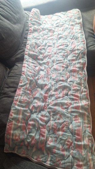 Saco de dormir rosa y gris con funda  Altus azul