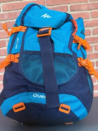 Mochila Trekking Forclaz Teen 40L Azul Naranja