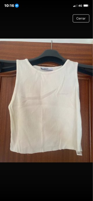 Top blanco de canalé
