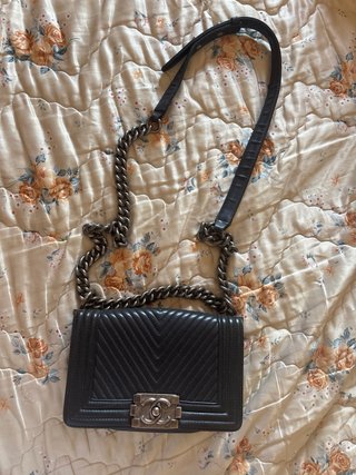Bolso Chanel Negro Piel Chevron