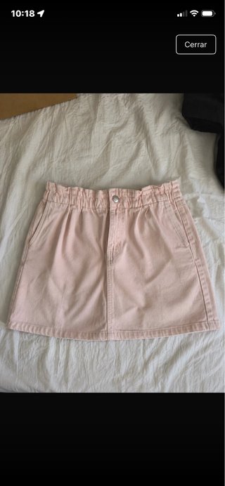 Falda vaquera rosa talla 11-12 zara