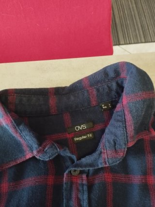 Camicia OVS Uomo Invernale Tartan Blu/Rosso Taglia