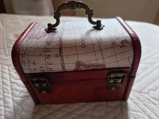 Joyero baúl mapa antiguo