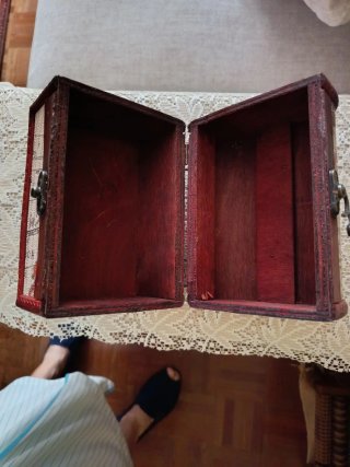 Joyero baúl mapa antiguo