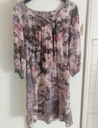 Vestito Nuvola Seta Floreale Rosa Viola