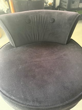 2 Taburetes Bajos Negros Terciopelo