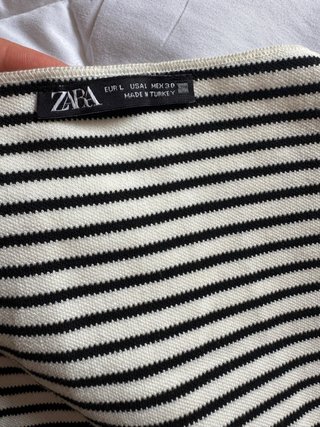 Zara Top de Punto a Rayas L / Mini Vestido s/m