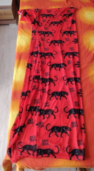 Kimono Kalu Ibiza Rojo con Panteras Negras