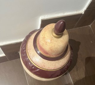 Jarrón grande terracota beige y marrón