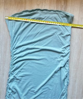 Vestido largo tubo fruncido teal