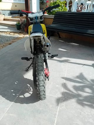 Pitbike Cross 49cc Blanca y Amarilla