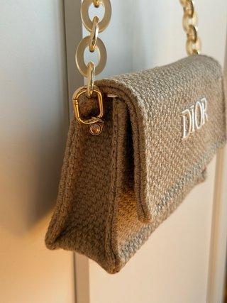 Bolso Dior Rafia Cadena Carey y Resina