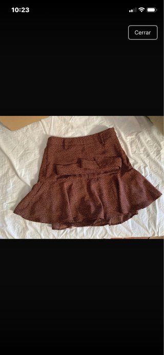 Falda pantalón lunares marrón