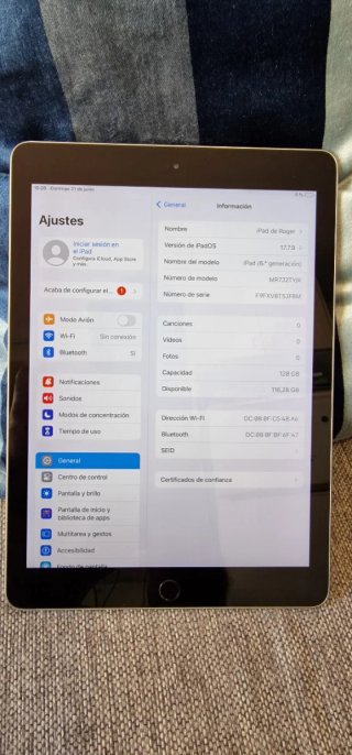 iPad 6ª Gen 128GB Plata