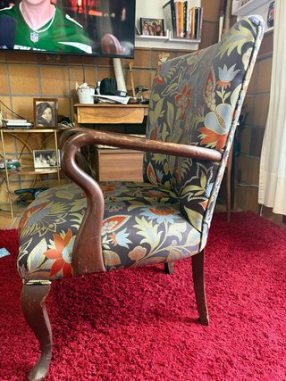 Butaca Vintage Estampado Floral Madera