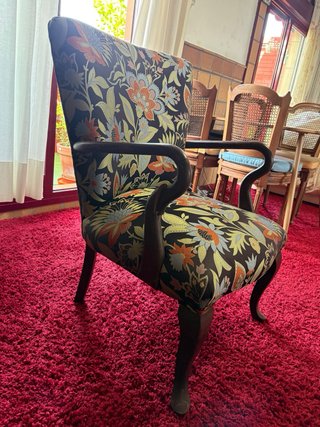 Butaca Vintage Estampado Floral Madera
