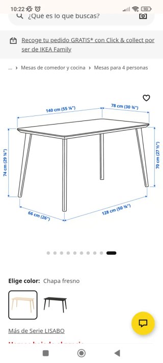 Mesa comedor madera Ikea LISABO