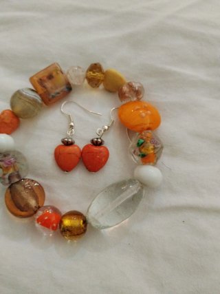 Pulsera y Pendientes Cristal Murano
