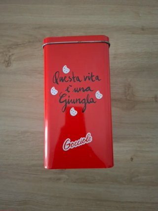 Scatola Latta Gocciole Rossa