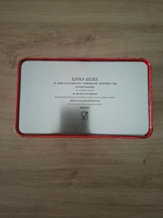 Scatola Latta Gocciole Rossa