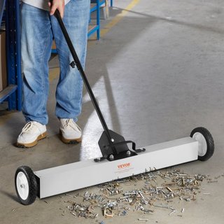 Barredora Magnética Rodante de 24.9 kg con Ruedas, Barredora Magnética de Tipo Empuje, Barredora de Césped con Imán Grande de 24 pulgadas y Mango Telescópico, Limpieza Fácil de Taller, Garaje y Jardín