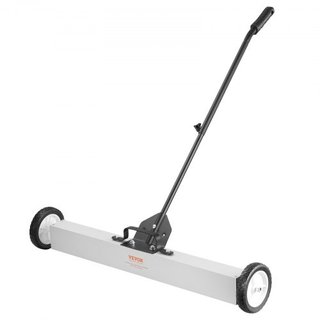 Barredora Magnética Rodante de 24.9 kg con Ruedas, Barredora Magnética de Tipo Empuje, Barredora de Césped con Imán Grande de 24 pulgadas y Mango Telescópico, Limpieza Fácil de Taller, Garaje y Jardín
