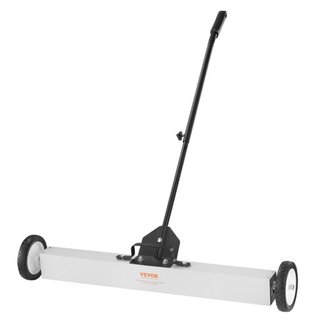 Barredora Magnética Rodante de 24.9 kg con Ruedas, Barredora Magnética de Tipo Empuje, Barredora de Césped con Imán Grande de 24 pulgadas y Mango Telescópico, Limpieza Fácil de Taller, Garaje y Jardín