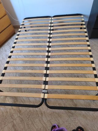 Somier de láminas metálico y madera